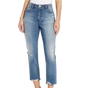 NWT Skinnygirl Distressed Frayed HemThe High Rise Straight Crop Jeans Size 24